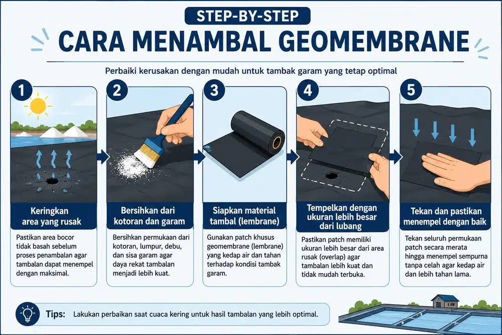 Cara menambal geomembrane
