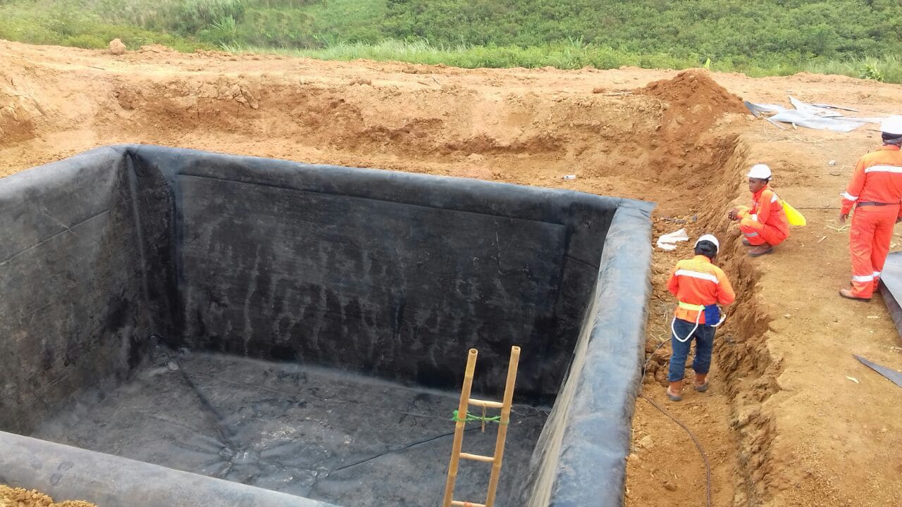 Proyek Kolam Limbah – Kudus Geomembrane untuk kolam limbah