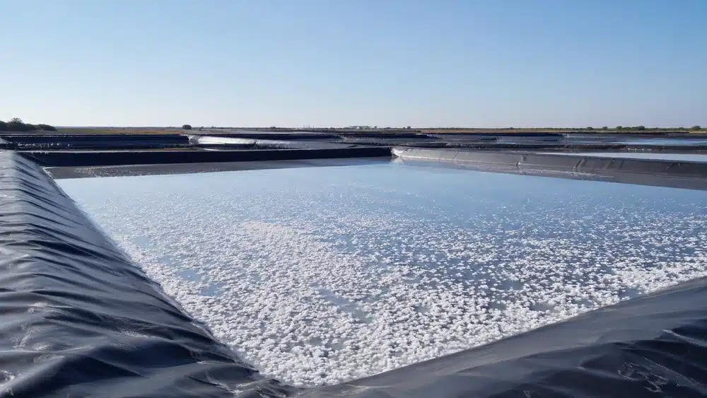Tambak garam memakai geomembrane